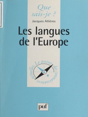 cover image of Les langues de l'Europe